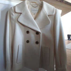 Banana Rupublic ivory wool coat